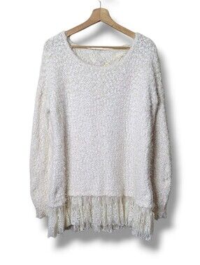 NWT a'reve Lace Hem Sweater Back Bow